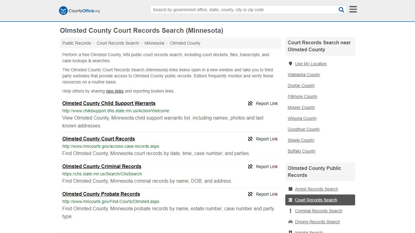 Olmsted County Court Records Search (Minnesota) - County Office