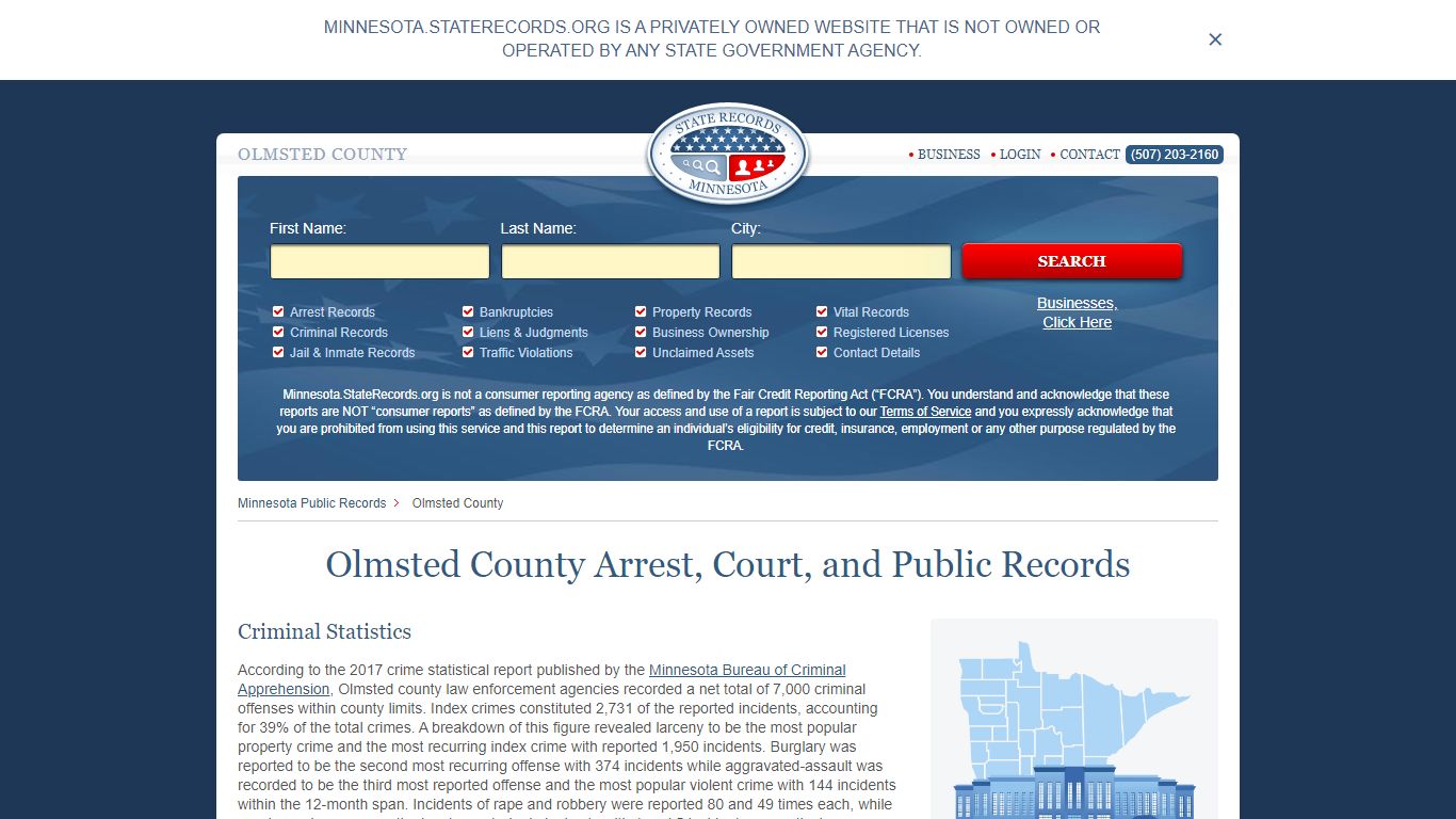 Olmsted County Arrest, Court, and Public Records